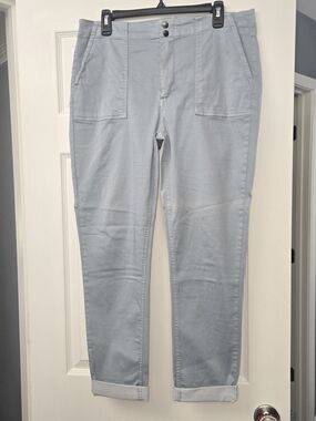 Tinsel Light Blue Cuffed Pants with Front Patch Pockets